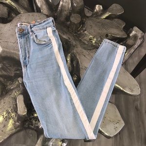 Zara Side Stripped High Waisted Skinny Jeans- 25
